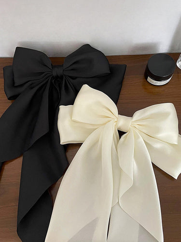 Bowknot Couleur unie plissée accessoires de cheveux barrette français