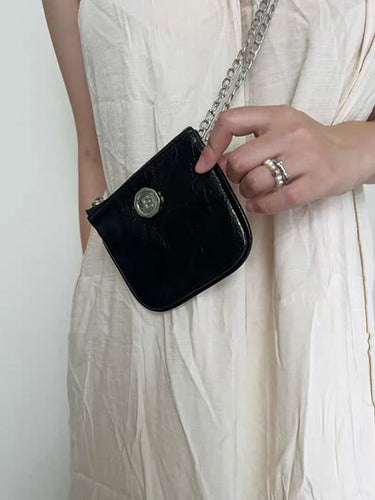 チェーン光沢のあるスプリットジョイントバッグアクセサリークロスボディバッグ