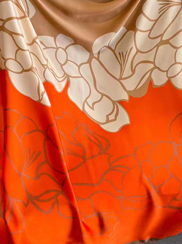 花柄のヘッドバンドスカーフ