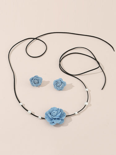 Forma de cuentas de la flor del delantera Pendientes de collares accesorios accesorios