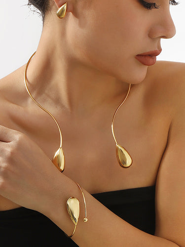 4 PCS Accesorios de pulsera geométrica + Pendientes de caída + accesorios de collares