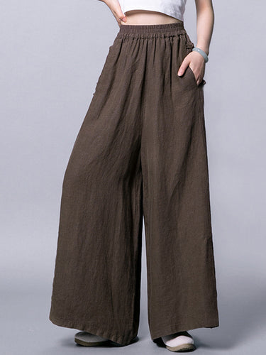 Vintage lose 3 Farben Ramie Baumwollweite Beinhosen