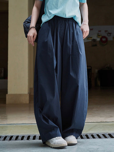 Pantalon de pantalons décontractés plissés à jambes larges hautes