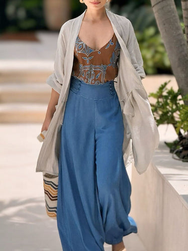 Couleur de la jambe en vrac Couleur en jean divisé Pantalon Bottoms pantalon