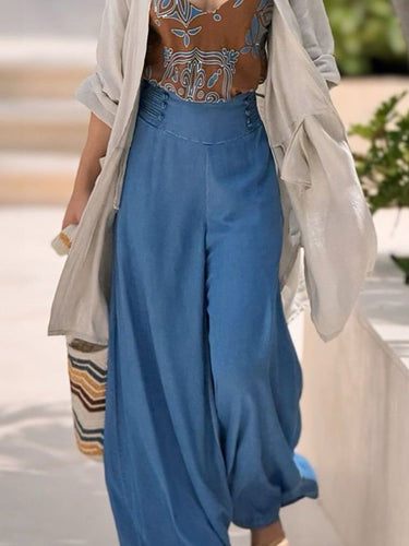 Couleur de la jambe en vrac Couleur en jean divisé Pantalon Bottoms pantalon