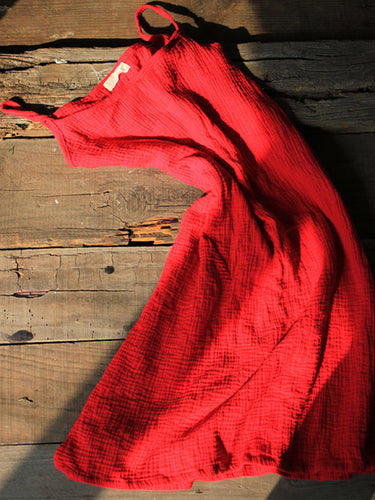 Couleur continue vintage Spaghetti-neck mini-robe sans manches