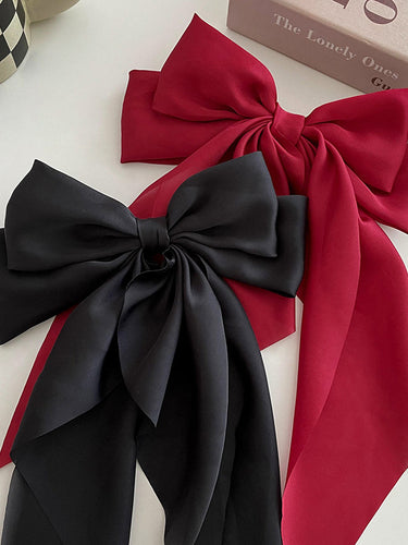 Bowknot Couleur unie plissée accessoires de cheveux barrette français