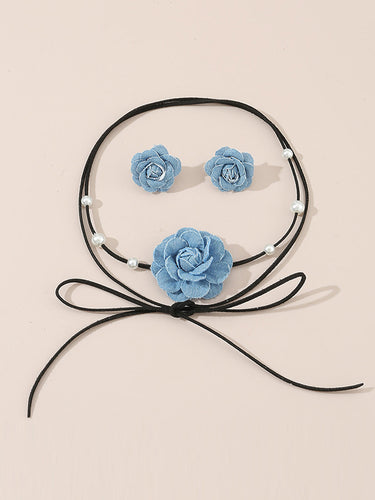 Forma de cuentas de la flor del delantera Pendientes de collares accesorios accesorios