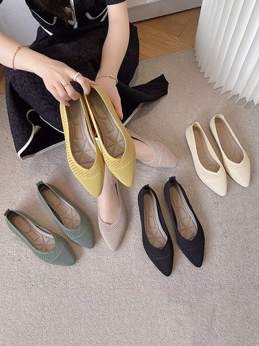 Chaussures plates de couleur unie en couleur unie respirante