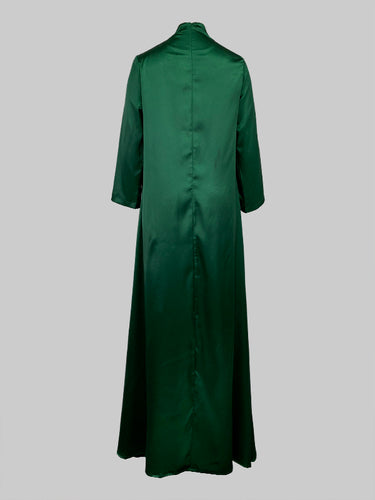 長袖のゆるい刺繍した固体のイブニングドレス