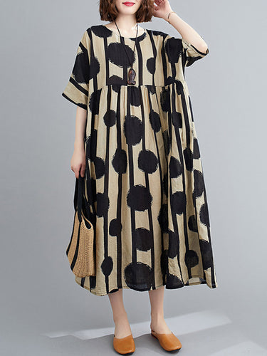 Robe MIDI à col rond à collier divisé d'origine