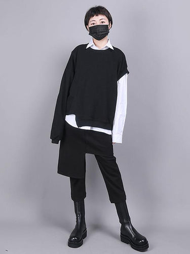 Black Empire False Zwei asymmetrische 9 Punkte Culottes Hosen