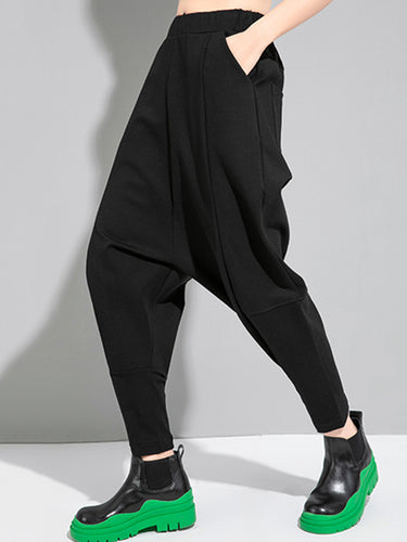 Élasticité lâche simple et cool pantalon harem décontracté.