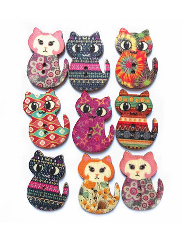 Etwa 100 pcs Cat -Knöpfe DIY Decoration Accessoires