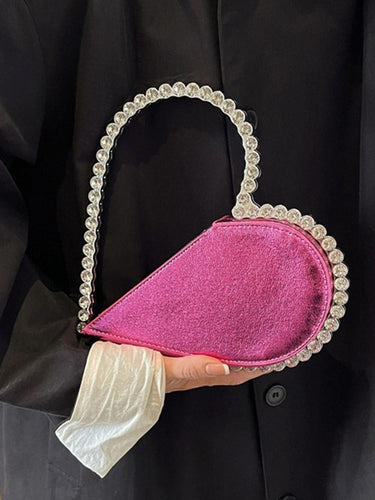 ハートシェイプ光沢のあるスプリットジョイントバッグバッグアクセサリーハンドバッグ