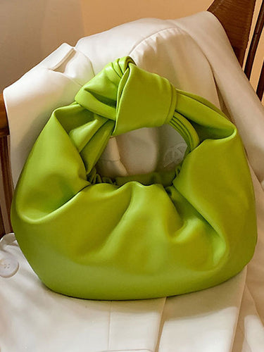 Accessoires de sacs à main de couleur unie plissée à bowknot