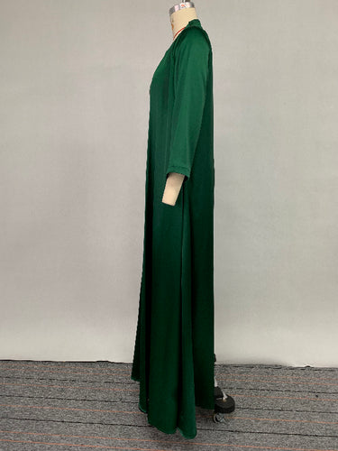 長袖のゆるい刺繍した固体のイブニングドレス