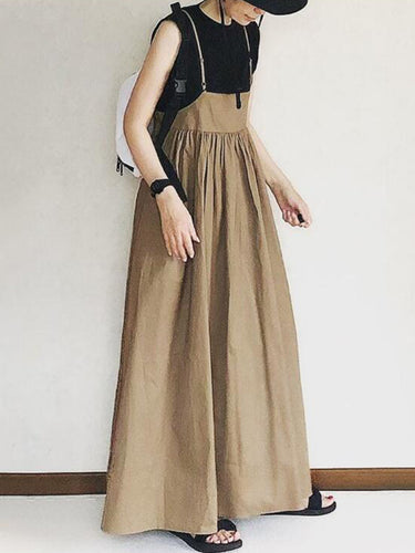 Robe à suspension des plis de couleur unie d'origine