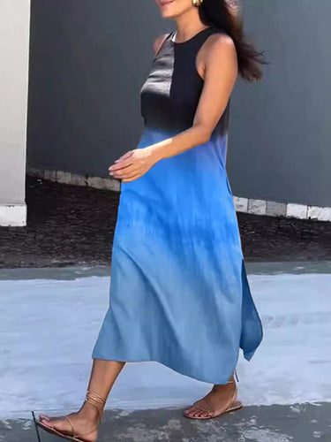 Robes MIDI à col rond à pas de la taille haute taille