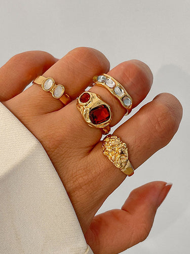 Accessori sugli anelli di pietre di corna geometrica