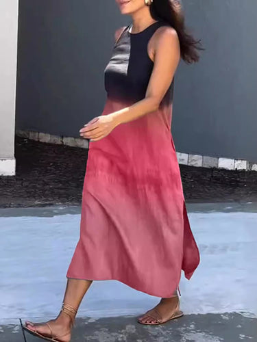 Robes MIDI à col rond à pas de la taille haute taille