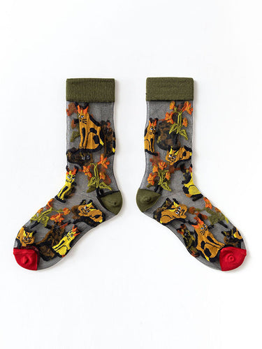 Animal gedruckte atmungsaktive durchsichtige aufgeteilte, schweißabsorbierende Socken Zubehör