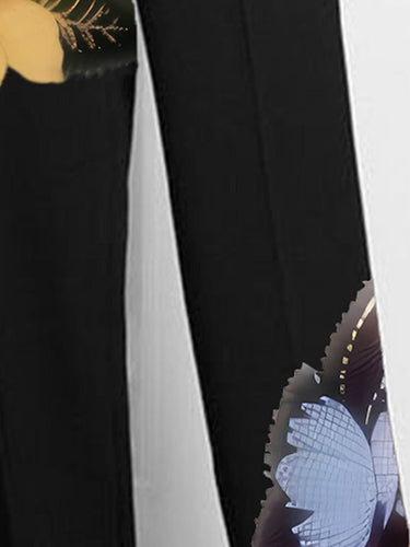 Hohe taillierte lose Blütendrucktaschen Hosenhosen Hose