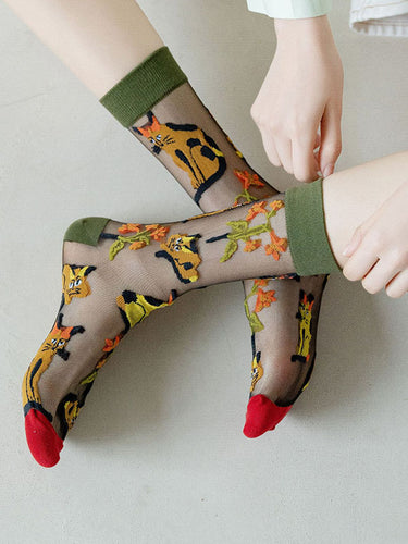 Animal gedruckte atmungsaktive durchsichtige aufgeteilte, schweißabsorbierende Socken Zubehör