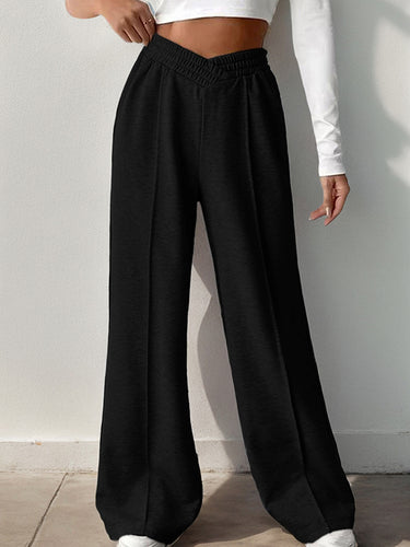 Hohe taillierte lose Elastizität Feste Farbhosen Hosen Hose