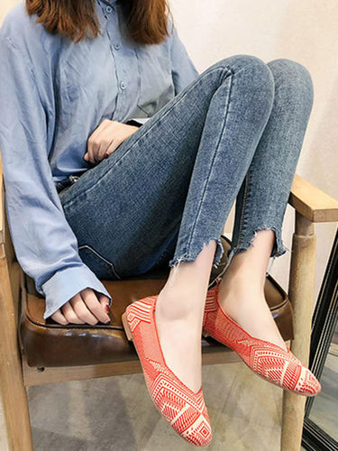 Couleur contrastée respirante chaussures plates