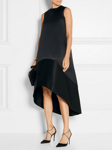 فساتين ميدي ذات رقبة مقطوعة ذات ألوان صلبة منخفضة منخفضة