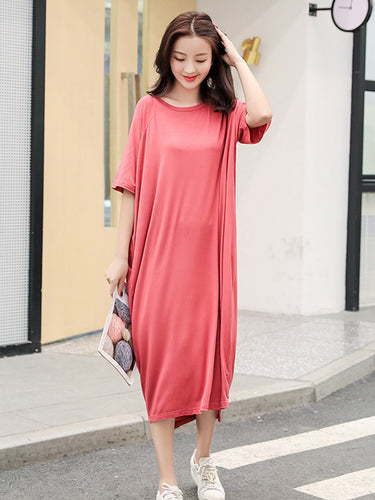 Robe pyjamas à col rond