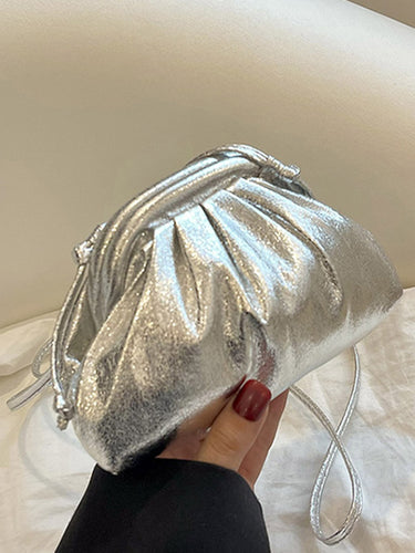 Sacs de couleur unie brillants plissés sacs à main