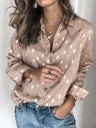 Manches longues bronzing Bronzing Butted Blouses Shirts Tops