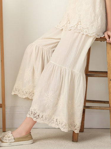 Pantalon évasé à la jambe large haute taille lâche et lâche