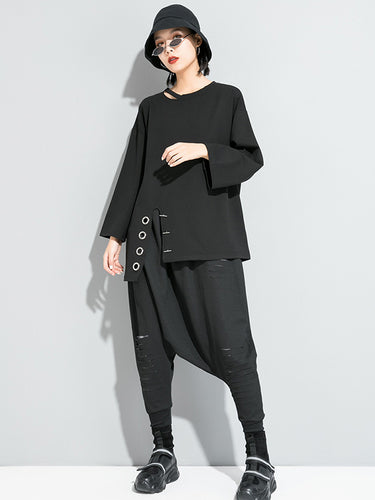 元の固体不規則性Tシャツのトップ