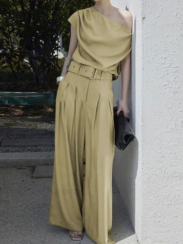 Lose Weitbein mit Fehlfarben Falten -Color Casual Hosenboden
