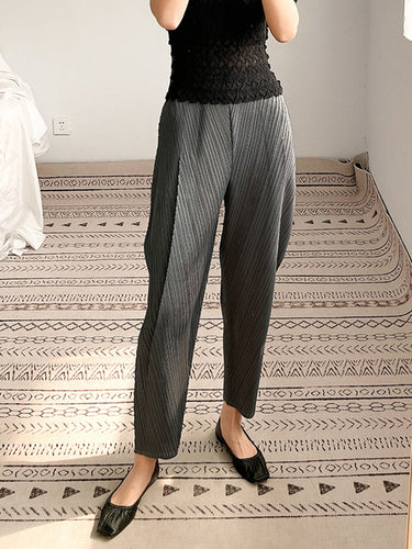 Harem Hosen Neunte Hosen mit fester Farbe der neunten Hose plisdern