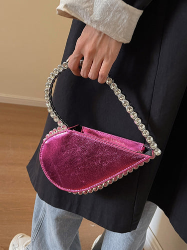 ハートシェイプ光沢のあるスプリットジョイントバッグバッグアクセサリーハンドバッグ