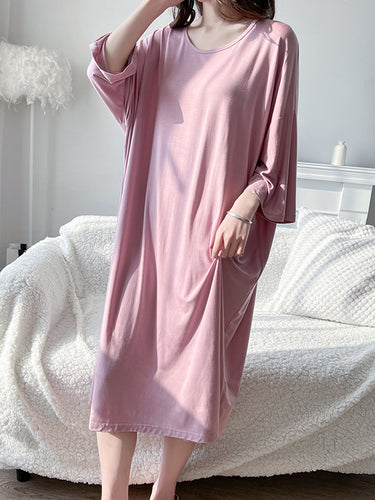 Robe de pyjama à col rond à col rond