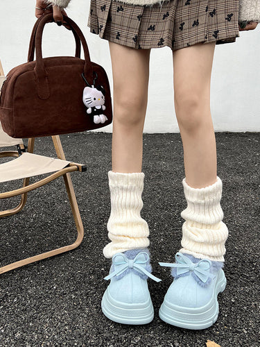 Bowknot Round-Toe Split-Joint Platform Shoes Slippers & Mules