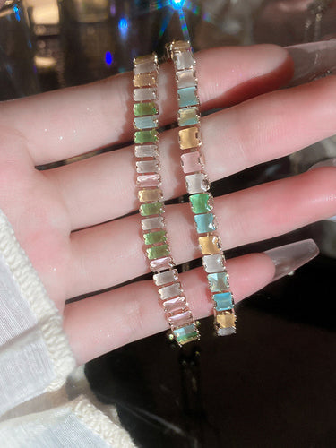 Einstellbare Kontrastfarbe Geometrische Rheinsteine Armbandzubehör