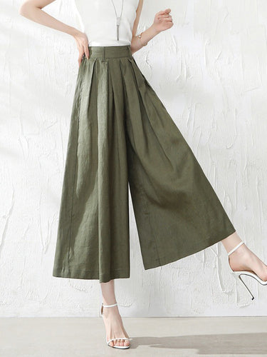 5 Farben losen feste Farbe Ramie Baumwollweite Hosen