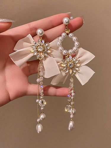 Vintage-Strass-Beuge-auf-verknüpfte Quasten-Ohrringe Accessoires