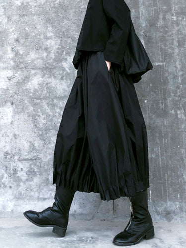 Stilvolle schwarze, feste Farbe mit hoher Taille Wide Bein Hosen