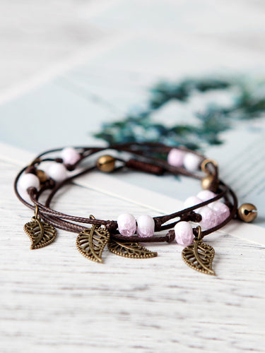 Bracelet en alliage d'alliage de perle en céramique national d'origine à la main à la main 7 couleurs