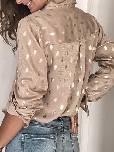 Manches longues bronzing Bronzing Butted Blouses Shirts Tops