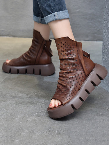 Scarpe per piattaforma cavillo marrone nera urbano