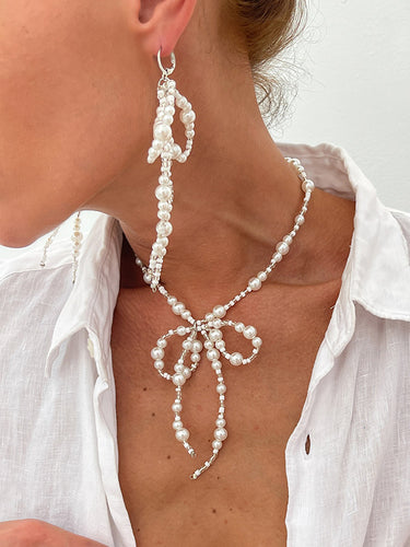 Boucles d'oreilles à bowknot + colliers accessoires