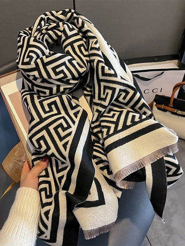 Ferrilhado Geométrico Keep Warm Shawl Sconhe